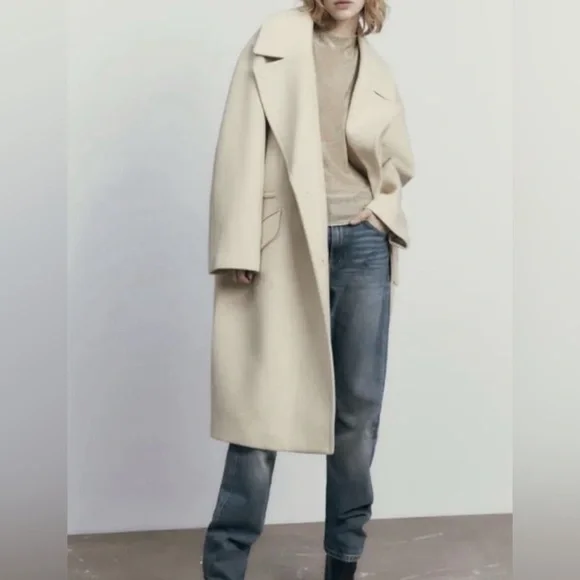 FIRM PRICE Zara cream coat - Picture 2 of 4